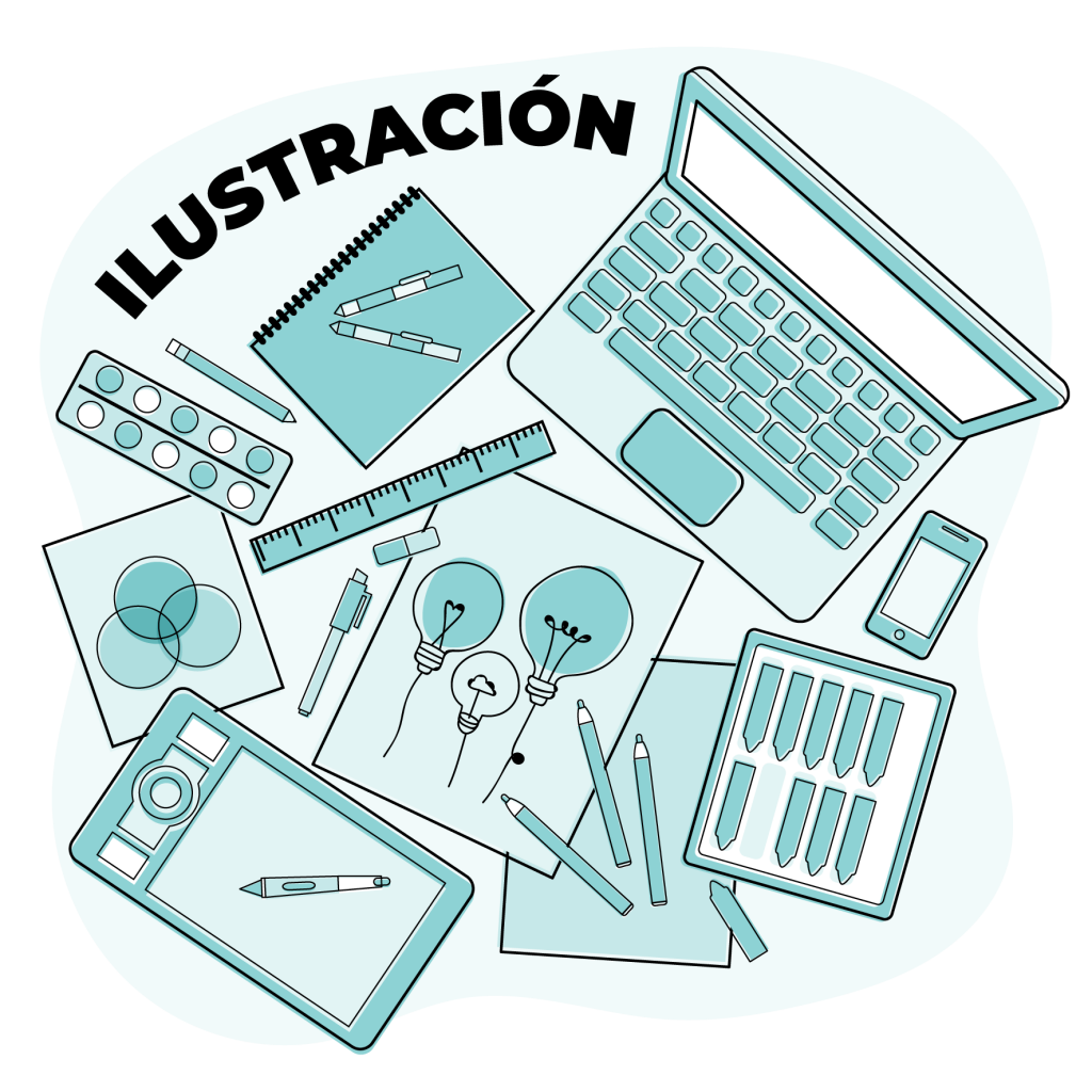 Diseño gráfico sobre ilustración