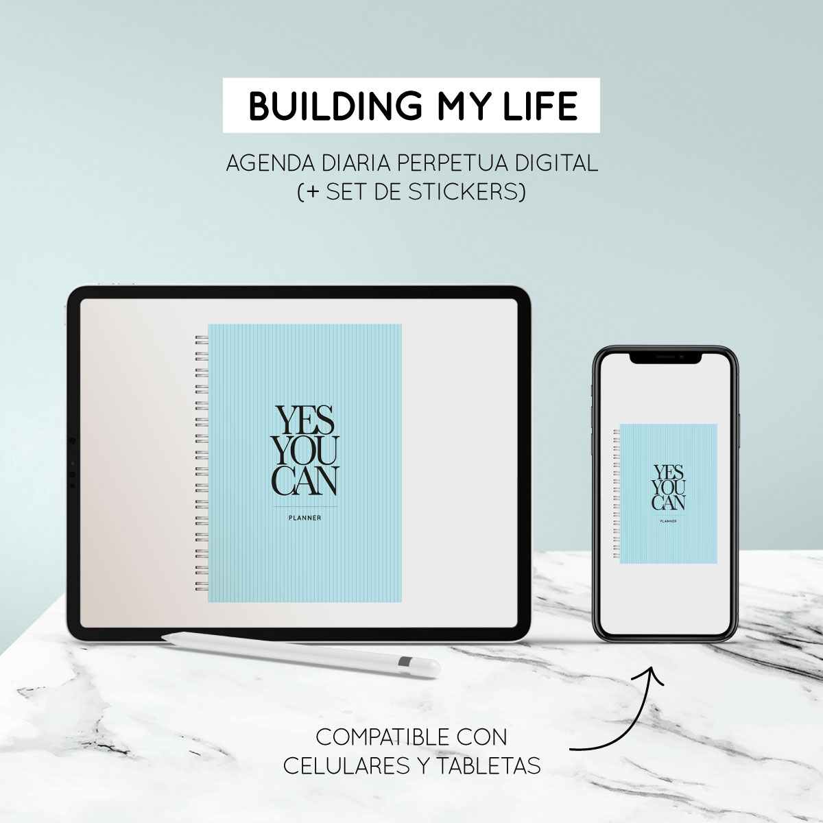 Building My Empire - Perpetual Digital Bilingual Daily Agenda (+ Sticker Set)